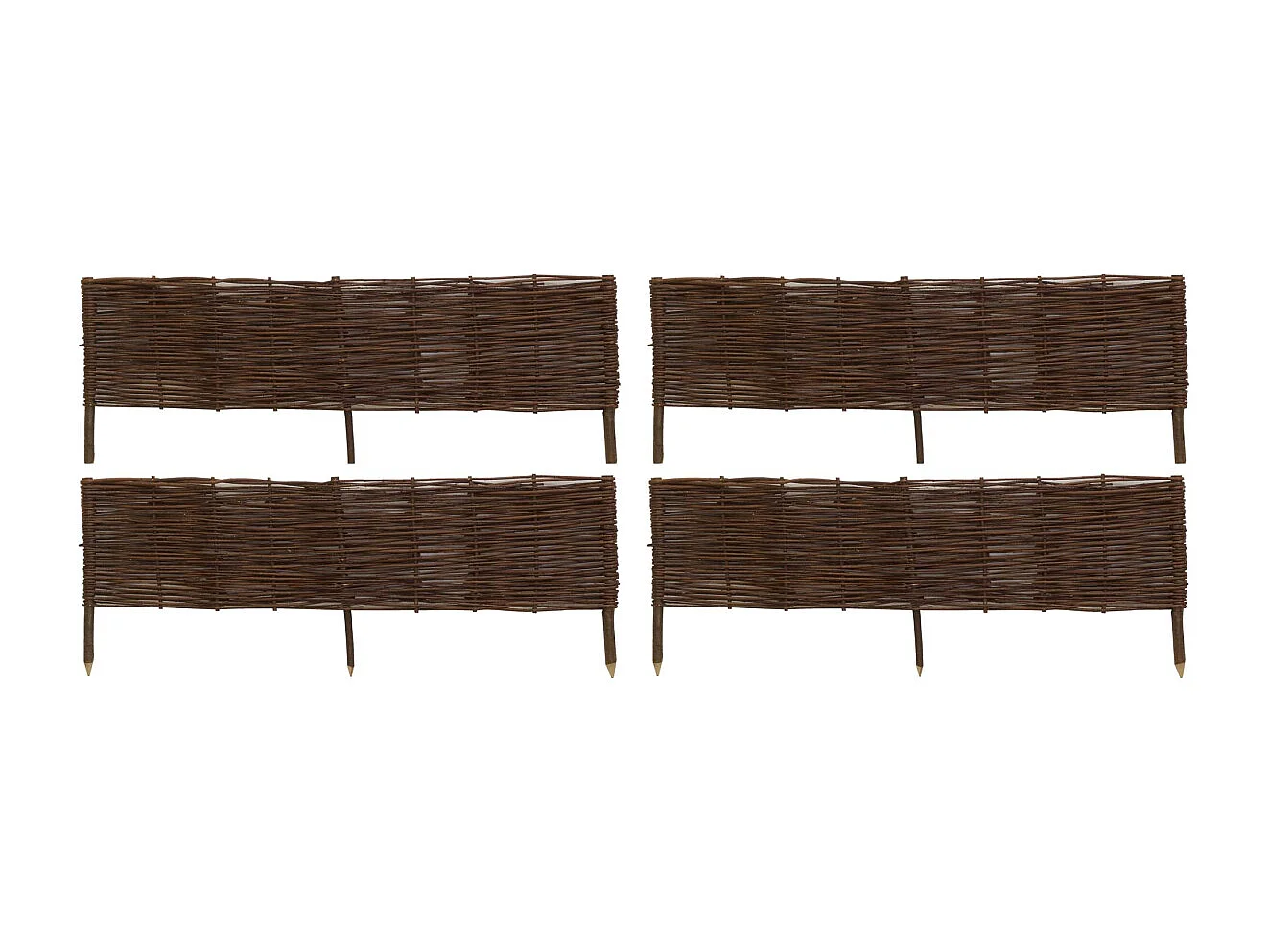 Cenefas de mimbre natural (Juego de 4) 120 x 30 cm