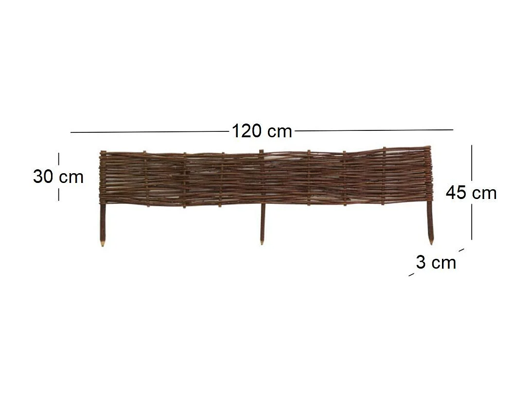 Cenefas de mimbre natural (Juego de 4) 120 x 30 cm