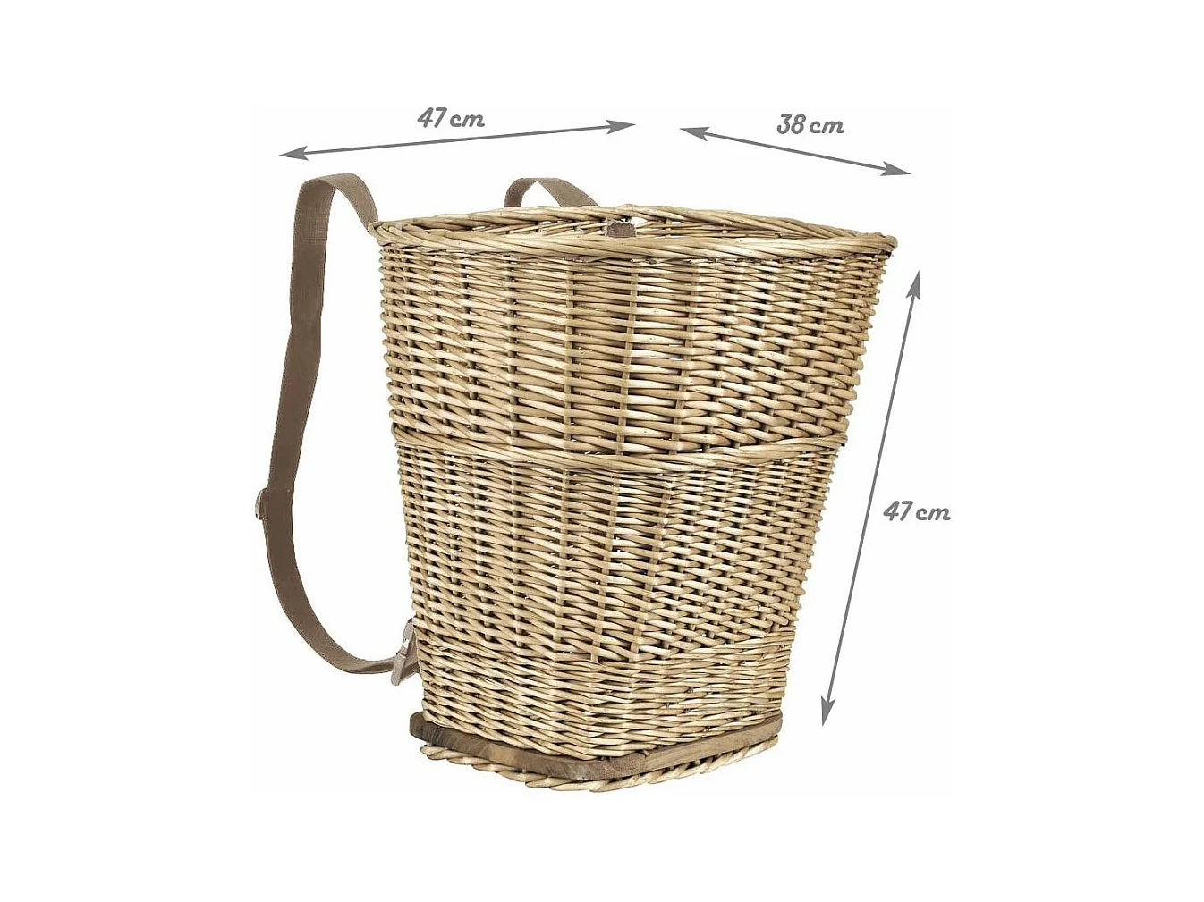 Hotte en osier avec sangles
