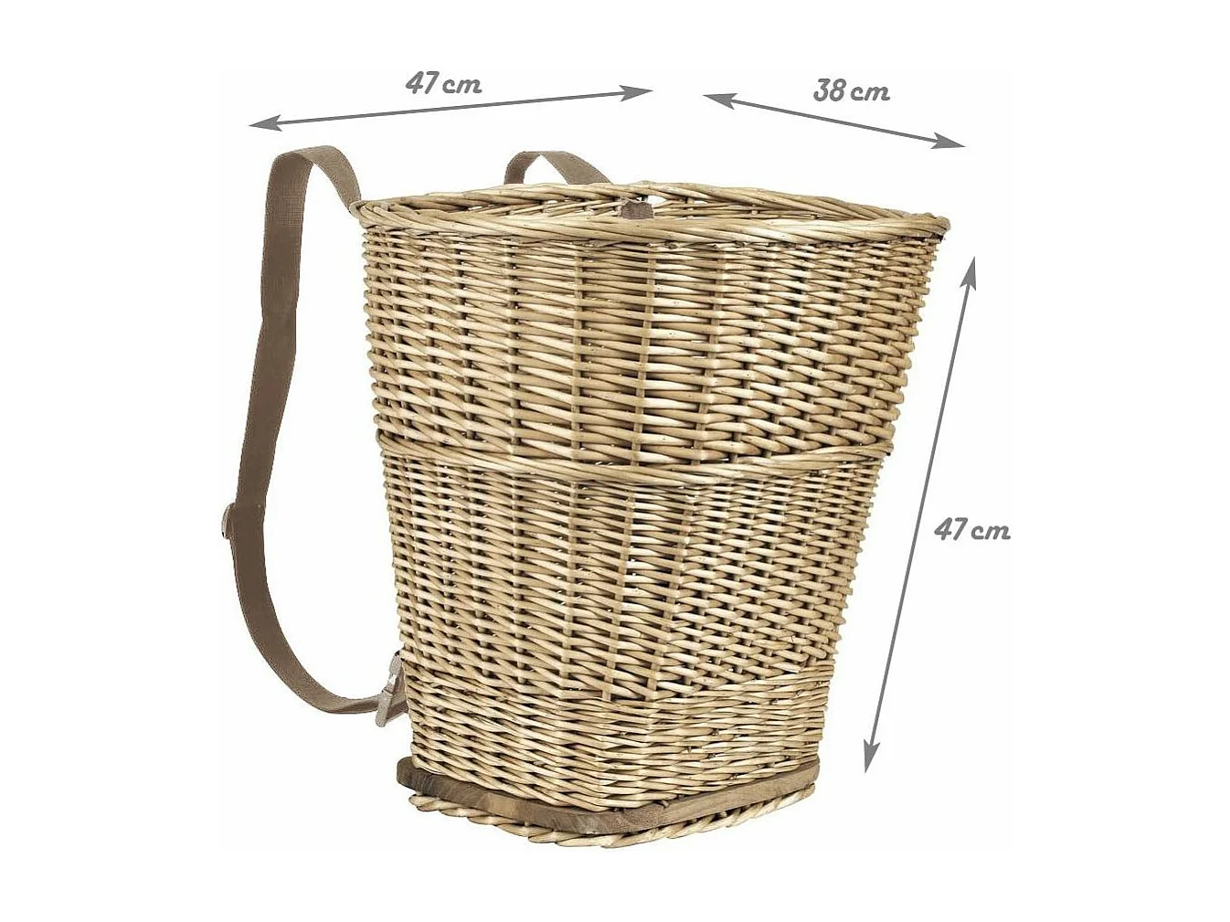 Cappuccio in vimini con cinghie