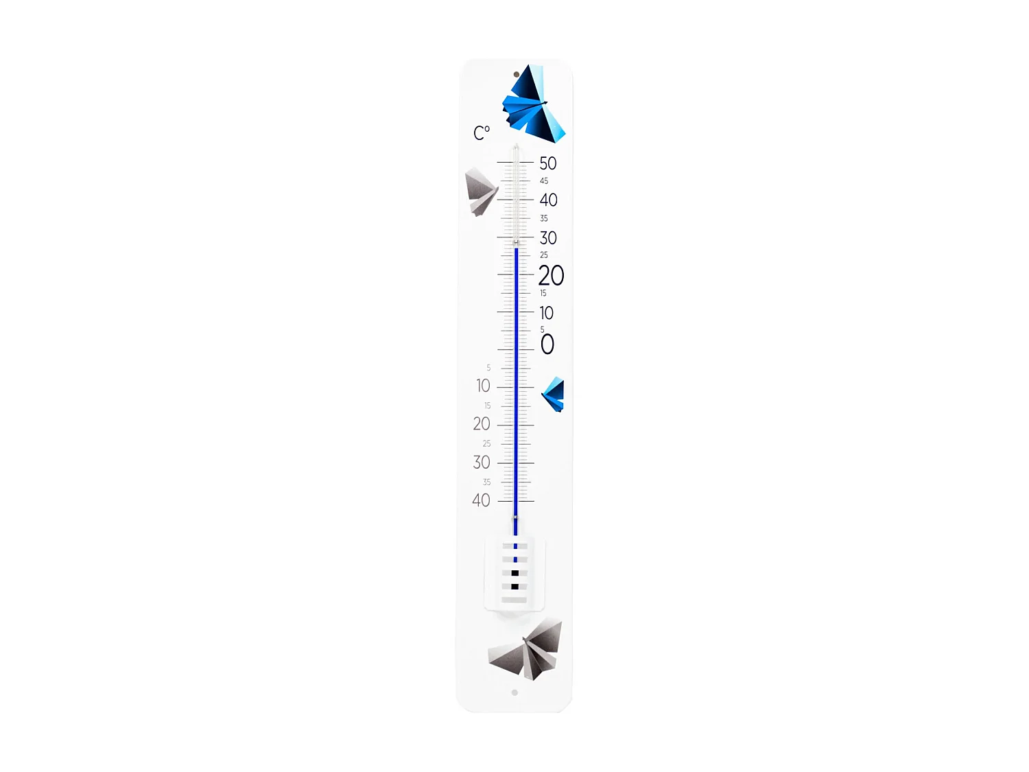 Thermometer aus Metall mit Origami-Dekor Modell 2