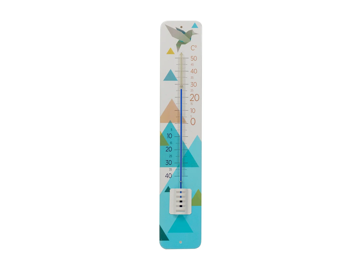 Thermometer aus Metall mit Origami-Dekor Modell 1