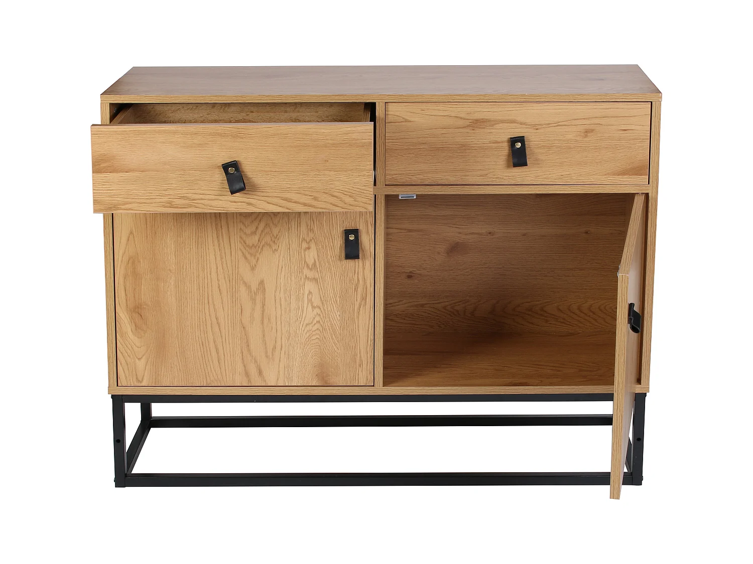 Buffet Bois Et Metal Abbott Marron, Noir