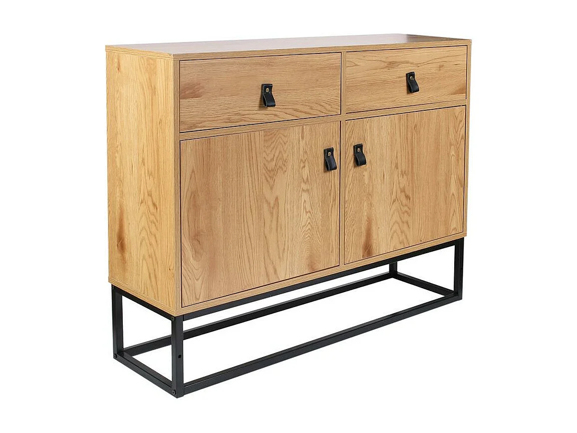 Buffet Bois Et Metal Abbott Marron, Noir