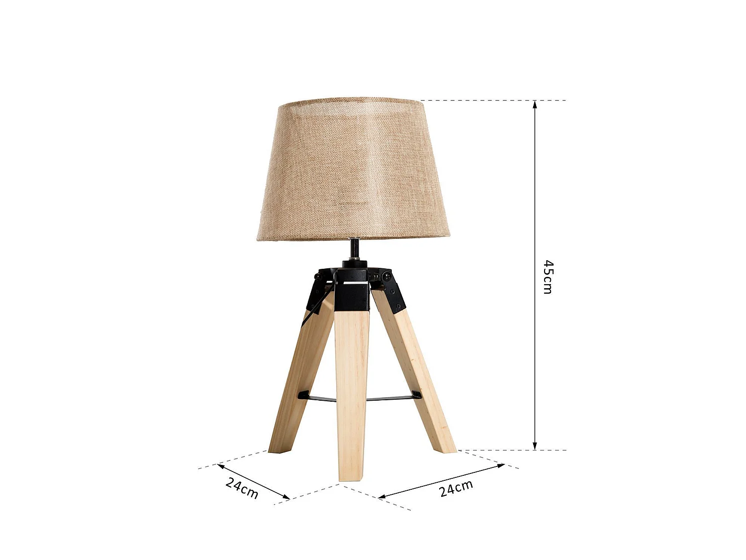 Lámpara de mesa crema 24x24x45 cm HOMCOM