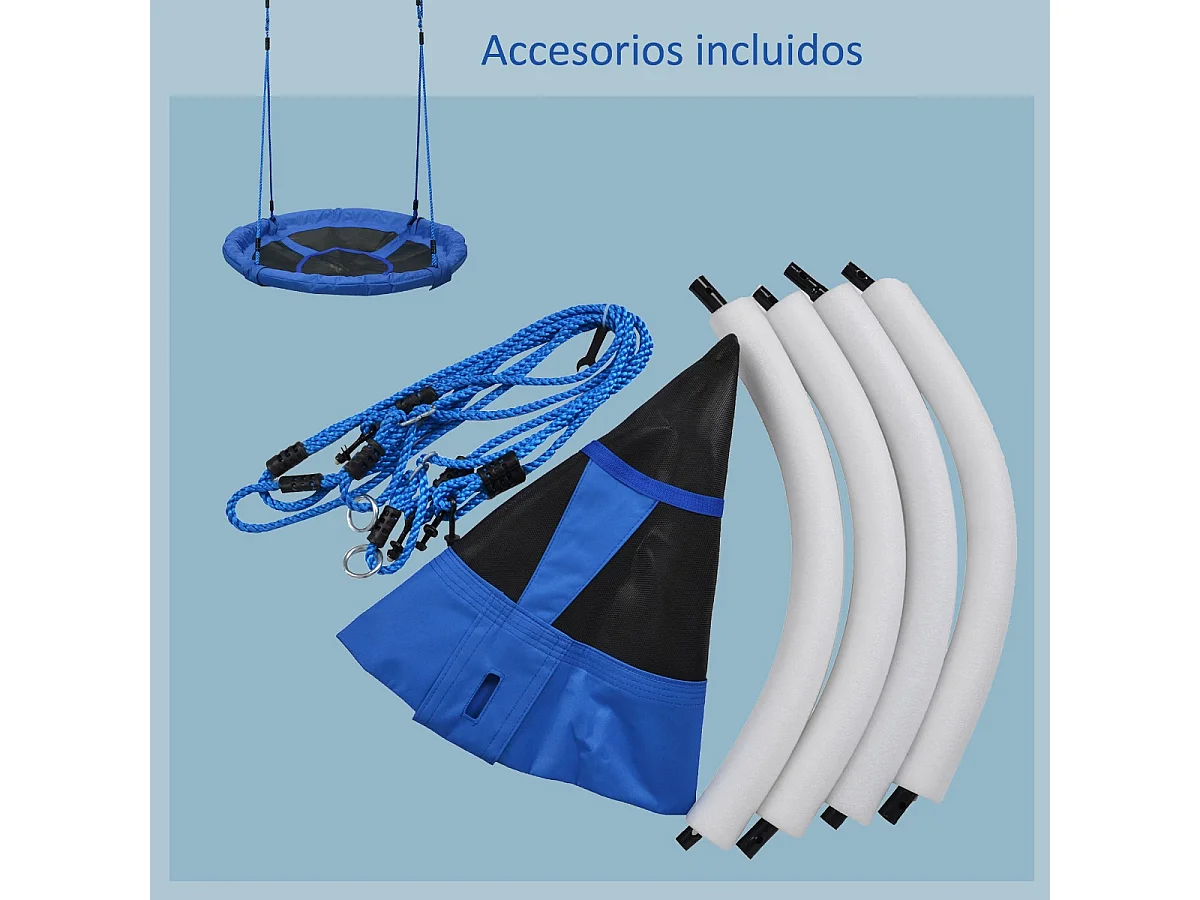 Columpio nido infantil azul 100x100x180 cm HOMCOM