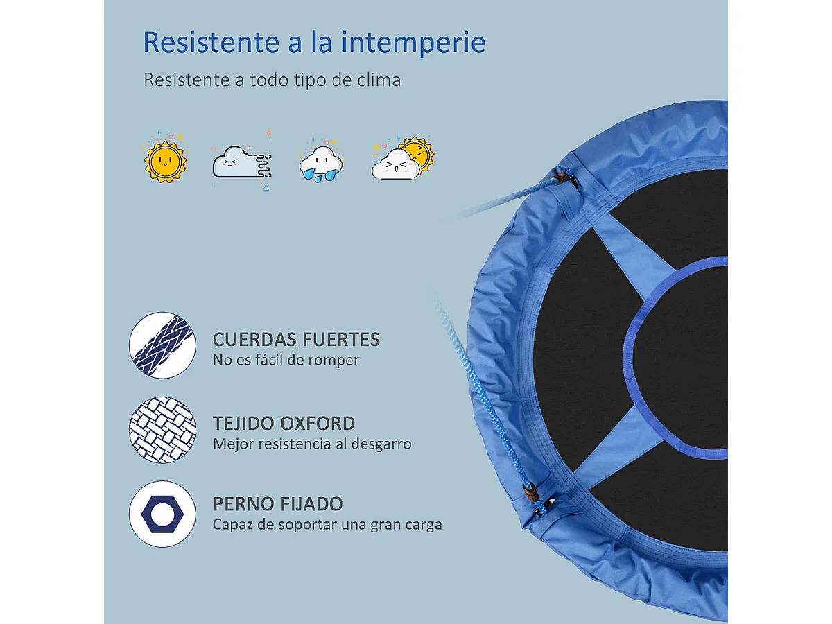 Columpio nido infantil azul 100x100x180 cm HOMCOM