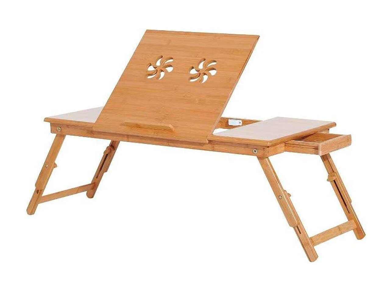 Mesa de ordenador portátil natural bambú 72x35x30 cm HOMCOM