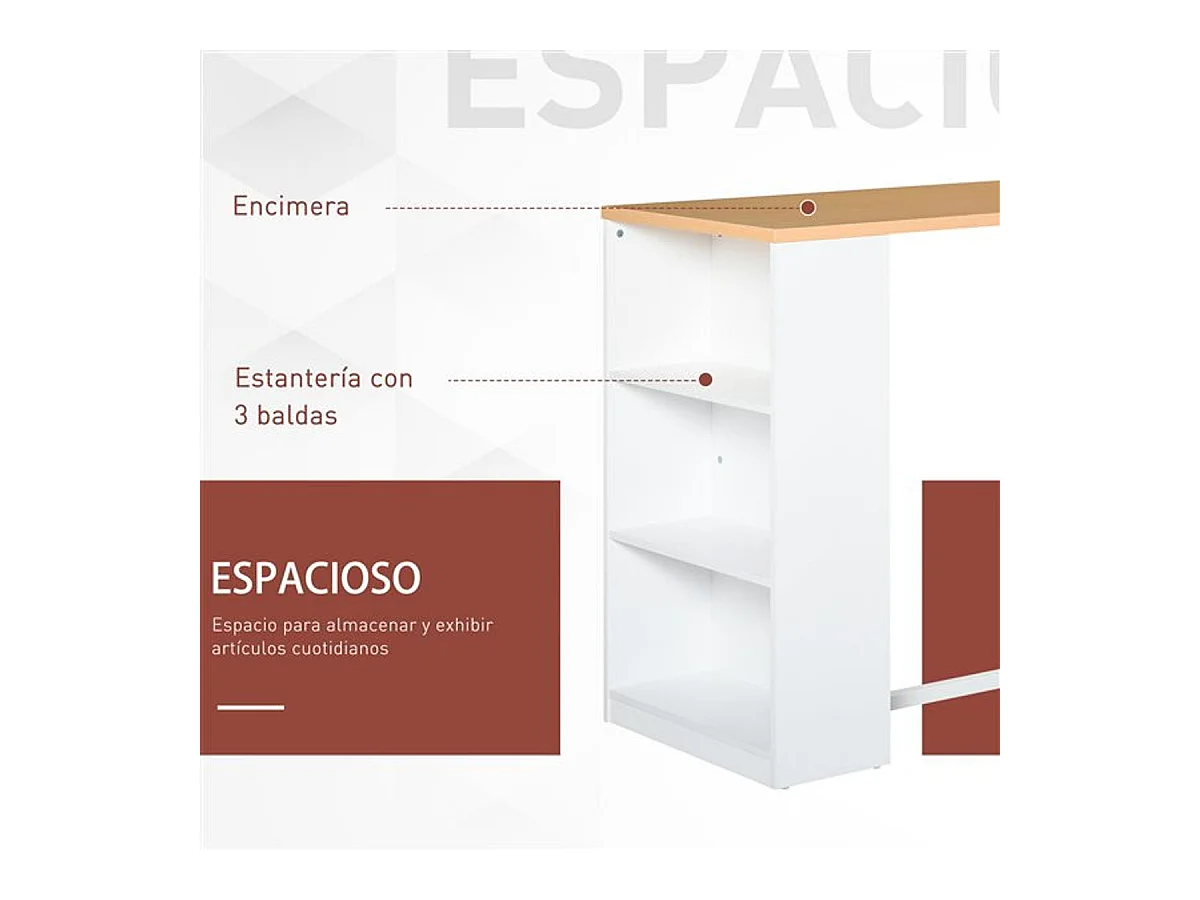 Mesa de bar blanco, roble 115x55x100 cm HOMCOM