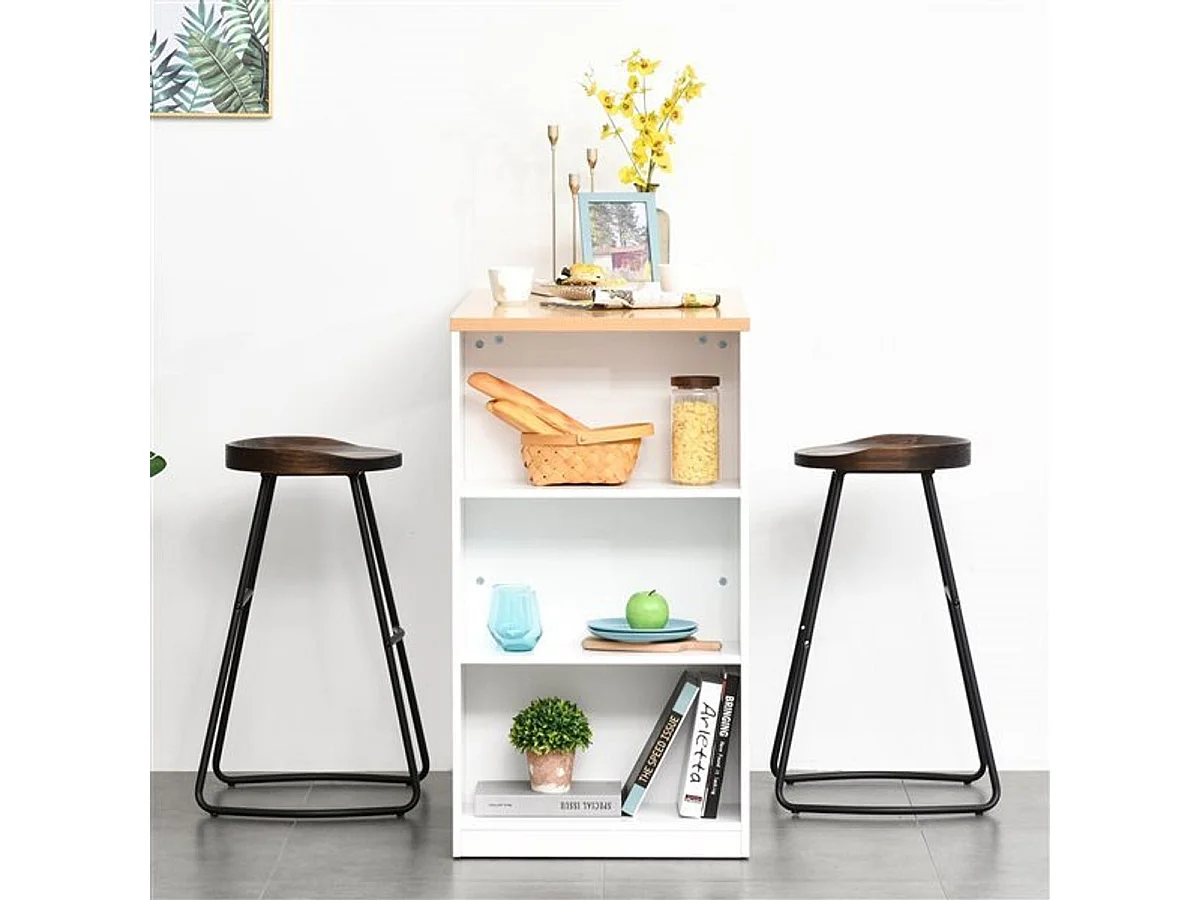 Mesa de bar blanco, roble 115x55x100 cm HOMCOM