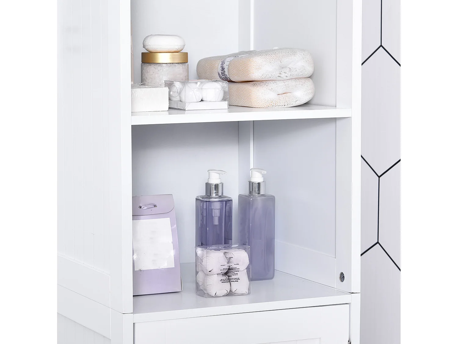 Armario alto de baño blanco 40x38x160cm kleankin