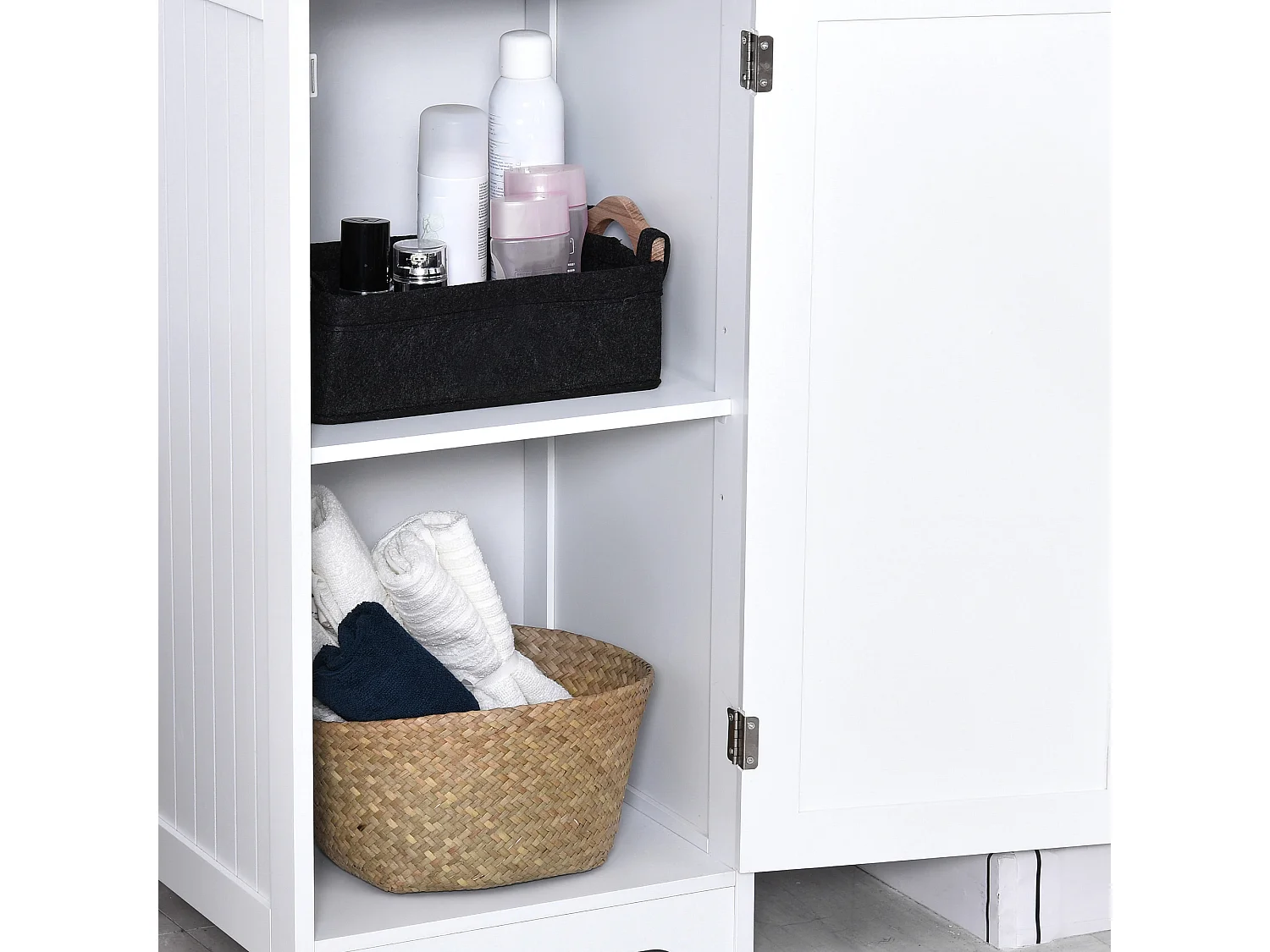 Armario alto de baño blanco 40x38x160cm kleankin