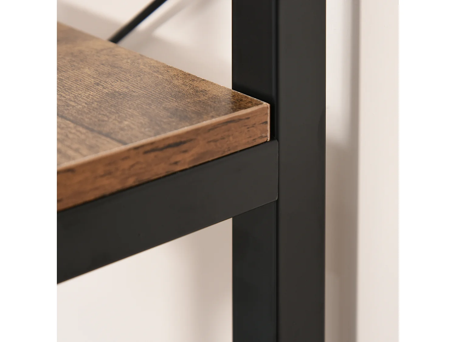 Estantería de 6 niveles negro y marrón rústico 80x30x180 cm HOMCOM