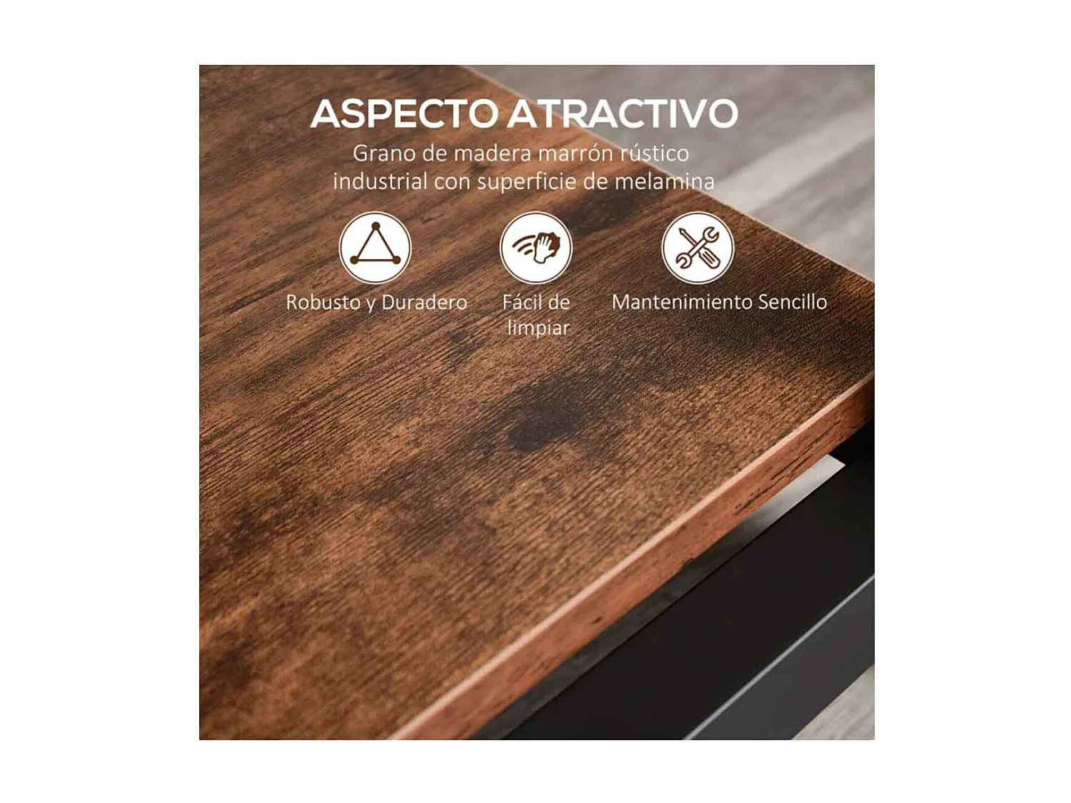 Estantería de 6 niveles negro y marrón rústico 80x30x180 cm HOMCOM