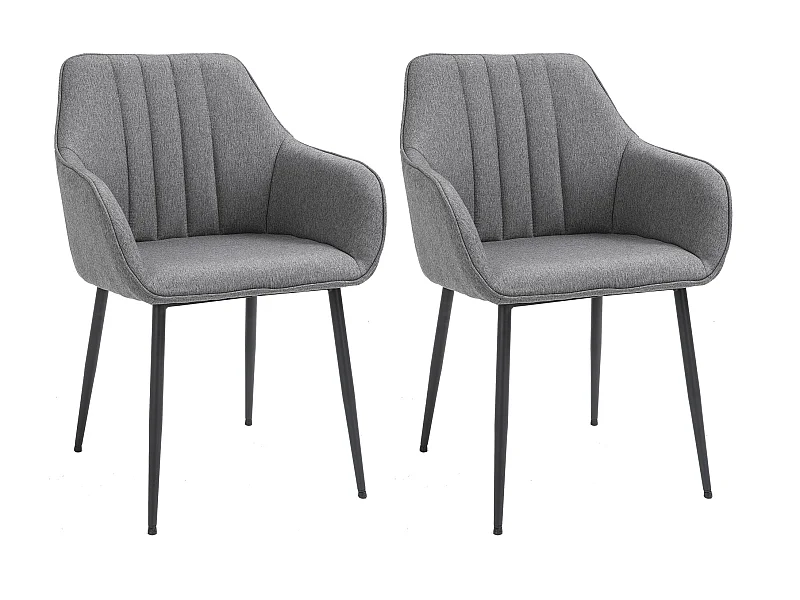 Juego de 2 sillas de comedor gris 59.5x56.5x81 cm HOMCOM