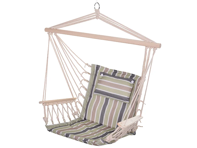 Silla colgante rayas multicolor 100x106 cm Outsunny