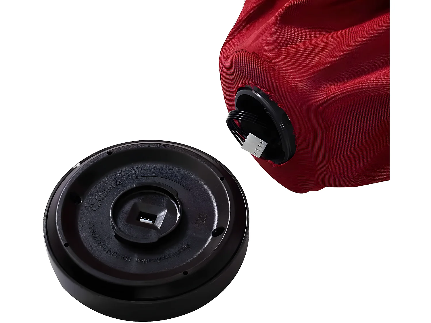 Parasol de jardin inclinable 3m avec éclairage 24 led lampe solaire parasol déporté