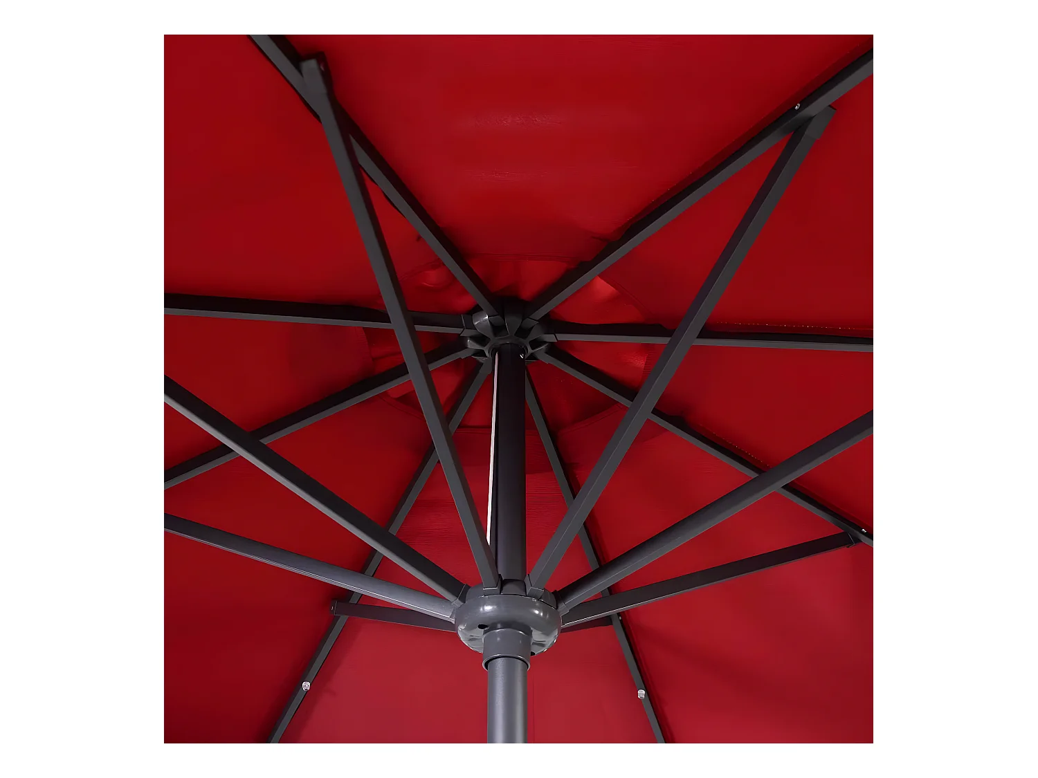 Parasol de jardin inclinable 3m avec éclairage 24 led lampe solaire parasol déporté