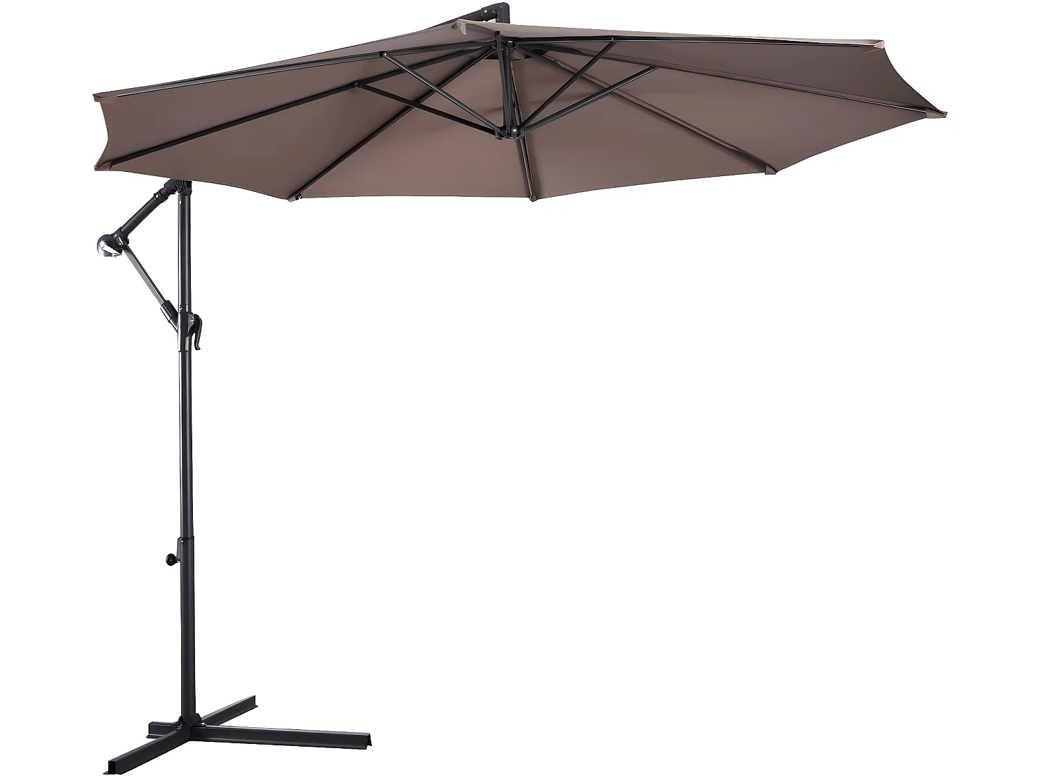 parasol déporté inclinable 3m en toile polyester imperméable anti-uv pour jardin,terrasse