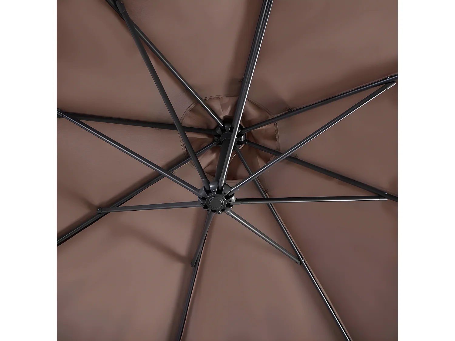 parasol déporté inclinable 3m en toile polyester imperméable anti-uv pour jardin,terrasse