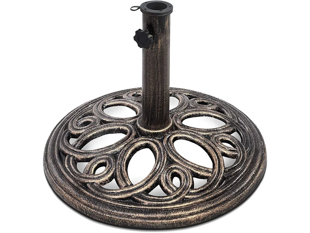 Base de Parasol Support de Parasol en Fonte Solide pour Colonne de Parapluie 38mm/48mm Intérieure et Extérieure
