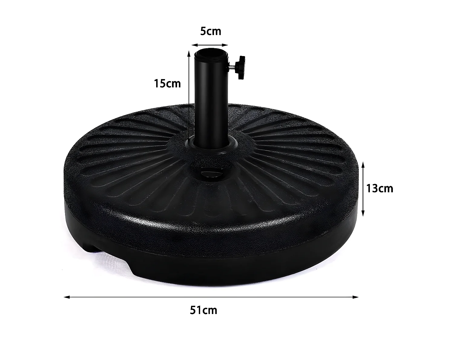 Base/Pied de Parasol Base de Parasol Support pour parasol Plastic Injection d'eau 23L rond noir