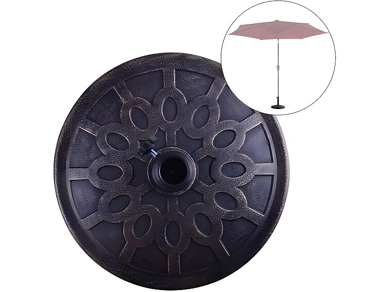 Base/Pied de Parasol Support pour parasol ou parapluie Convient pour Diamètre de 38mm ou 48mm Support pour parasol rond Bronze