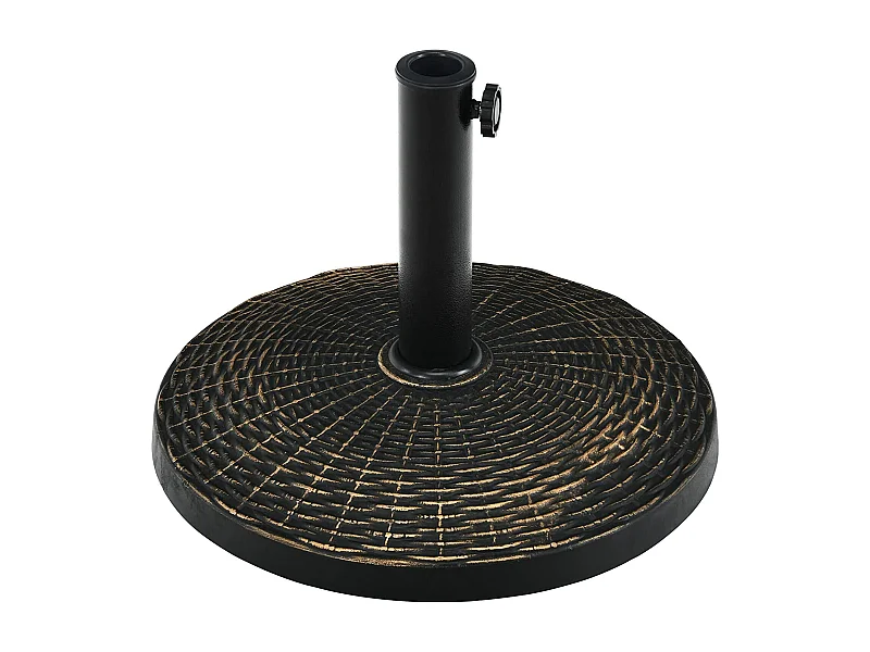 Base/Pied de Parasol Ronde de Patio en Résine 45 cm Résistant aux Intempéries pour Poteaux de Φ 38/ 48 mm Jardin, Plage