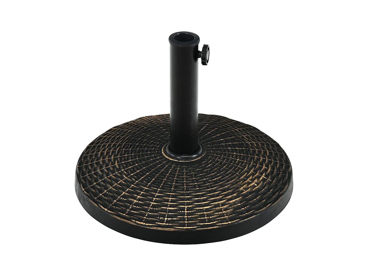Base/Pied de Parasol Ronde de Patio en Résine 45 cm Résistant aux Intempéries pour Poteaux de Φ 38/ 48 mm Jardin, Plage