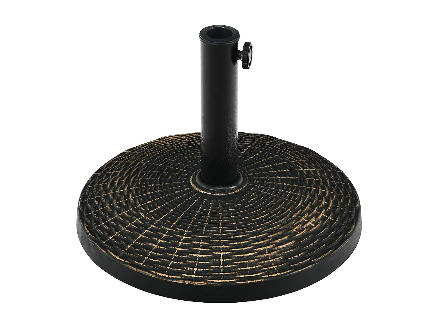 Base/Pied de Parasol Ronde de Patio en Résine 45 cm Résistant aux Intempéries pour Poteaux de Φ 38/ 48 mm Jardin, Plage