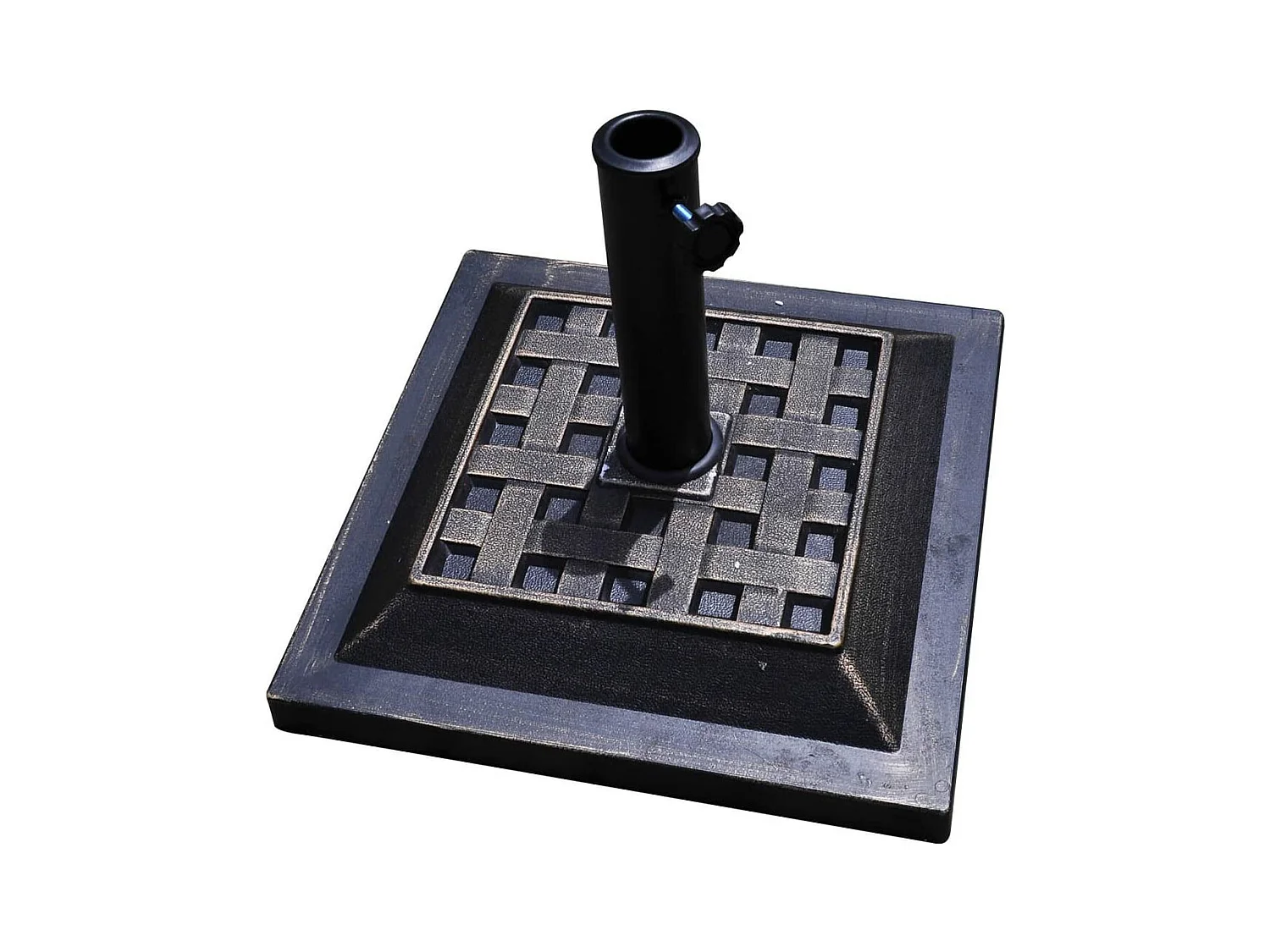 Harsen parasolstandaard met prachtig patroon, parasolvoet voor parasolstok, geschikt voor balkon, tuin, strand, brons (Φ440xH330mm)