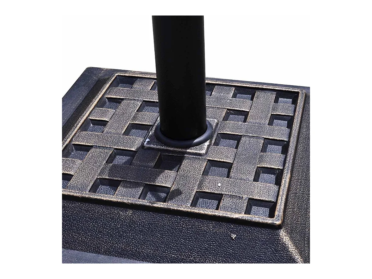 Harsen parasolstandaard met prachtig patroon, parasolvoet voor parasolstok, geschikt voor balkon, tuin, strand, brons (Φ440xH330mm)