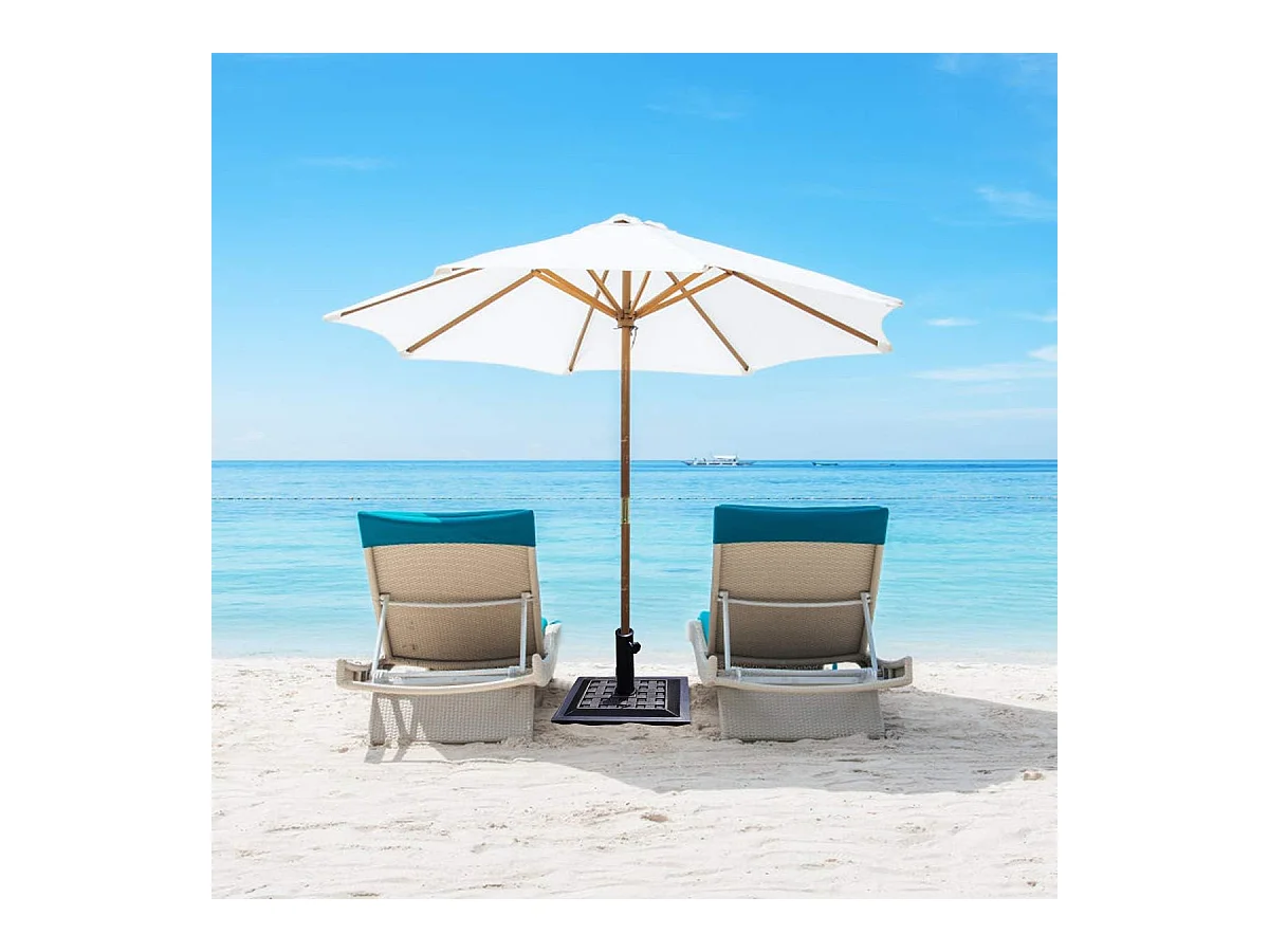 Harsen parasolstandaard met prachtig patroon, parasolvoet voor parasolstok, geschikt voor balkon, tuin, strand, brons (Φ440xH330mm)