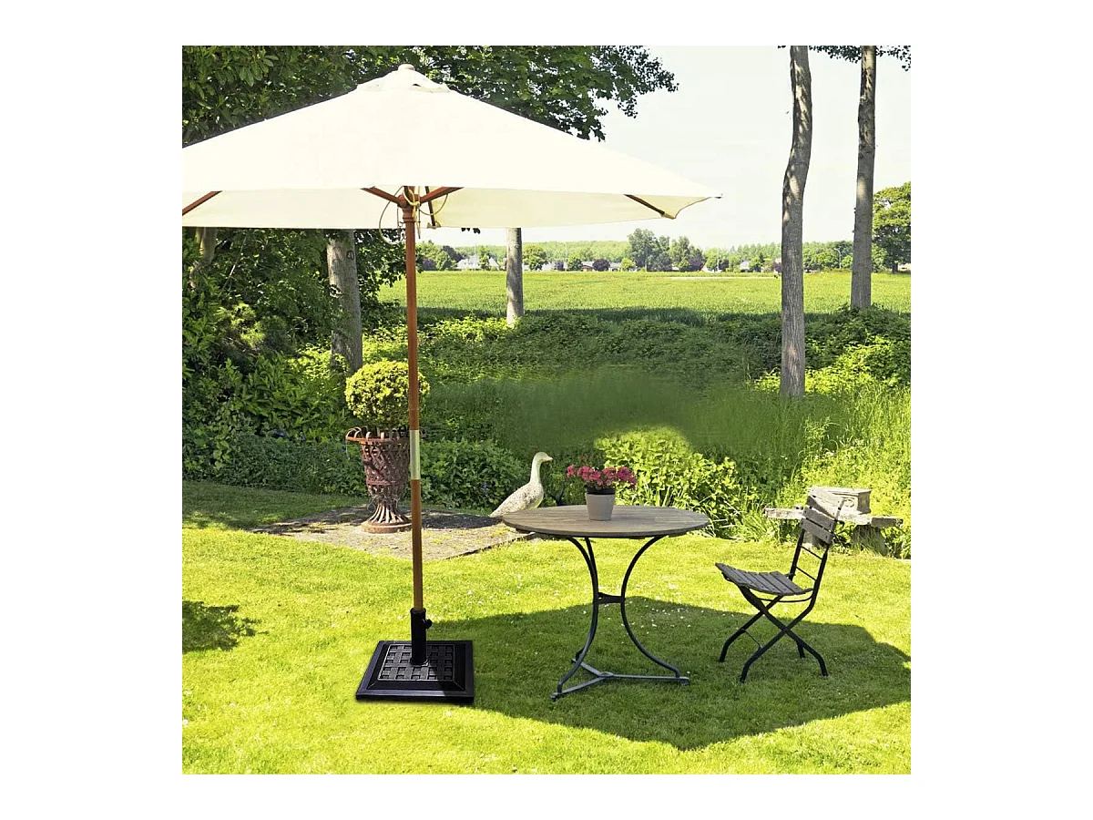 Harsen parasolstandaard met prachtig patroon, parasolvoet voor parasolstok, geschikt voor balkon, tuin, strand, brons (Φ440xH330mm)