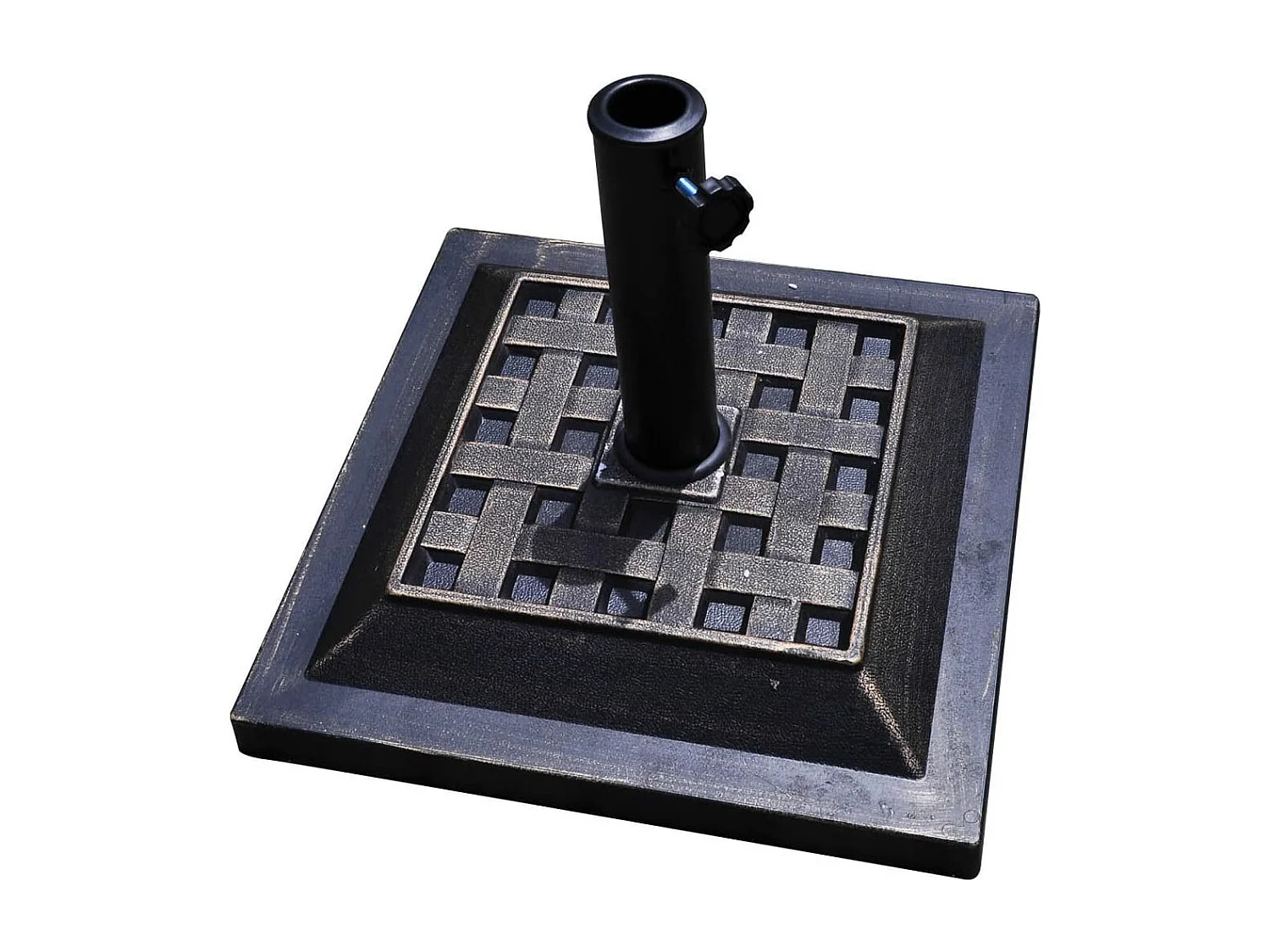 Pied de parasol en Résine avec Motif Exquis, Base de Parasol pour Mât de Parapluie, Convient pour Balcon, Jardin, Plage, Bronze (Φ440xH330mm)