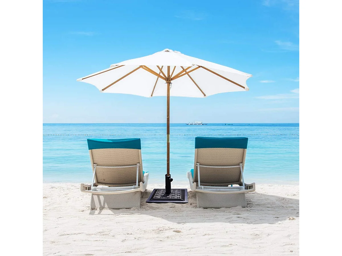 Pied de parasol en Résine avec Motif Exquis, Base de Parasol pour Mât de Parapluie, Convient pour Balcon, Jardin, Plage, Bronze (Φ440xH330mm)