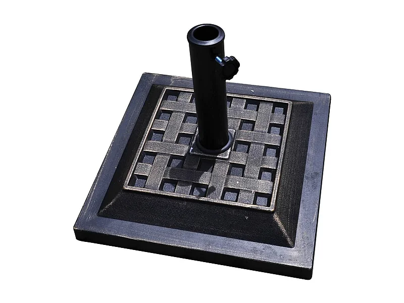 Pied de parasol en Résine avec Motif Exquis, Base de Parasol pour Mât de Parapluie, Convient pour Balcon, Jardin, Plage, Bronze (Φ440xH330mm)