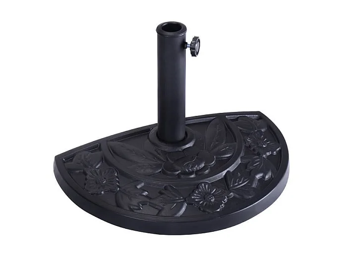 Base/Pied de Parasol Support pour parasol ou parapluie Convient pour Diamètre de 38mm ou 48mm Support pour Parasol Noir demi-rond