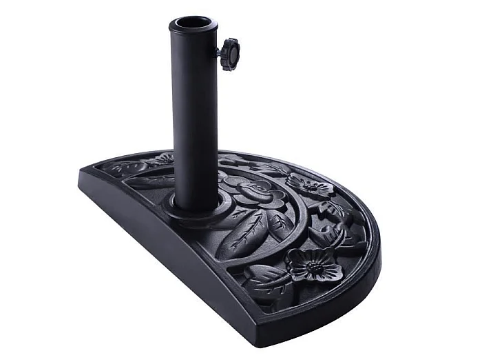 Base/Pied de Parasol Support pour parasol ou parapluie Convient pour Diamètre de 38mm ou 48mm Support pour Parasol Noir demi-rond