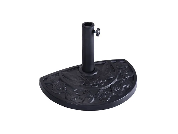 Base/Pied de Parasol Support pour parasol ou parapluie Convient pour Diamètre de 38mm ou 48mm Support pour Parasol Noir demi-rond