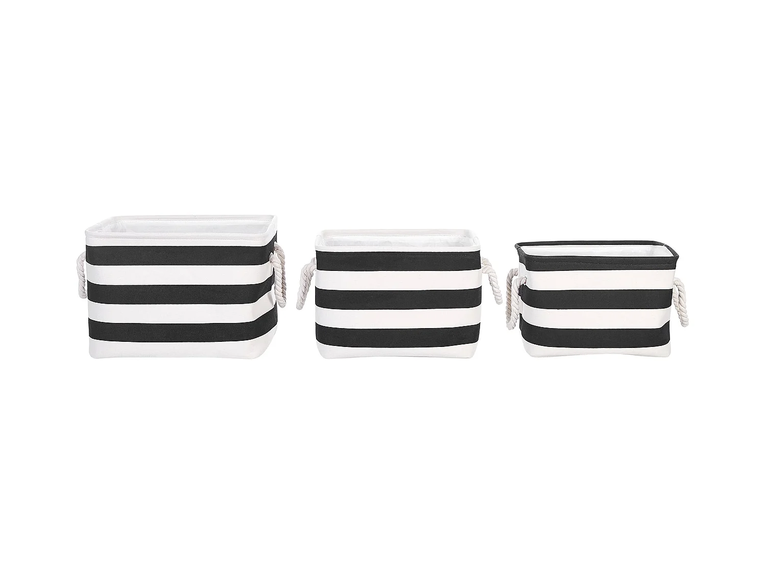 Lot de 3 paniers DARQAB Coton Noir/blanc