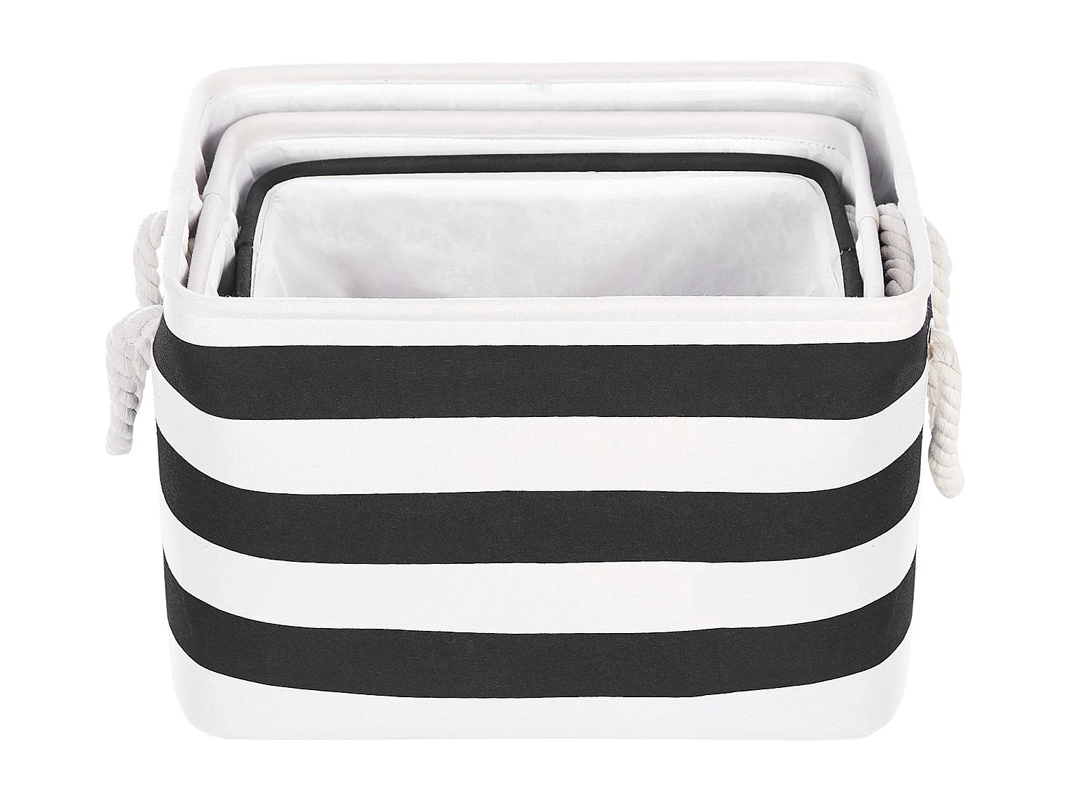 Conjunto de 3 cestas DARQAB Algodón Negro/Blanco