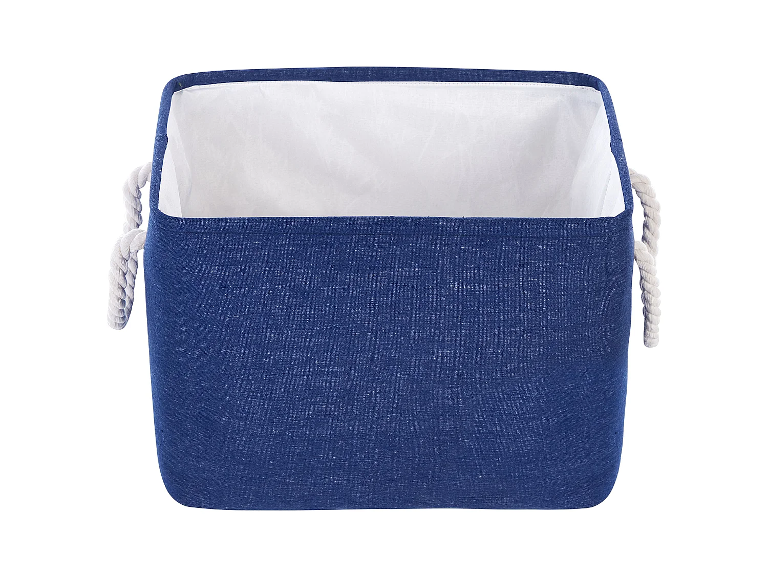 Aufbewahrungskorb 3er Set blau handgemacht Textilkorb mit Griffen Modern Darqab