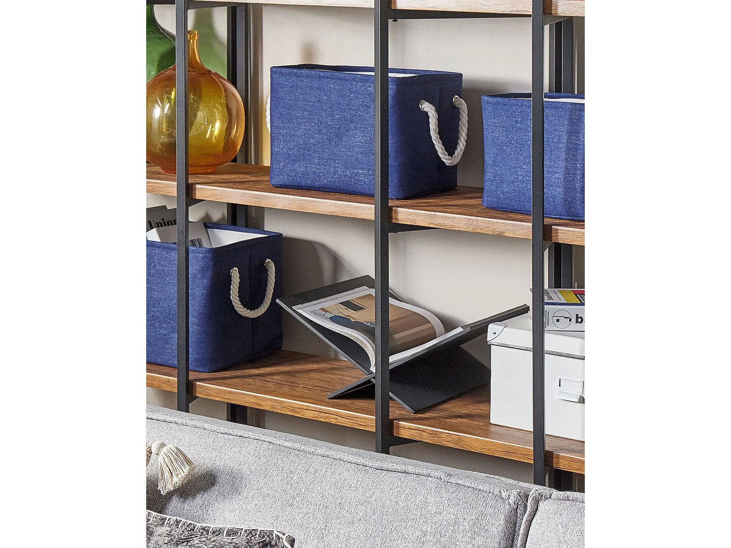 Lot de 3 paniers DARQAB Coton Bleu marine