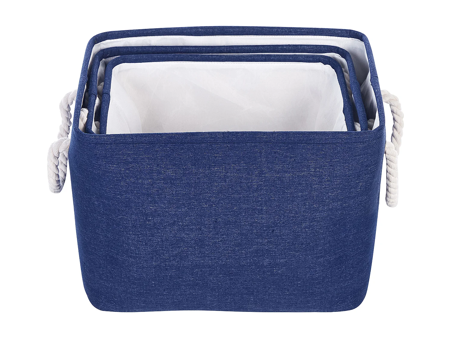 Lot de 3 paniers DARQAB Coton Bleu marine