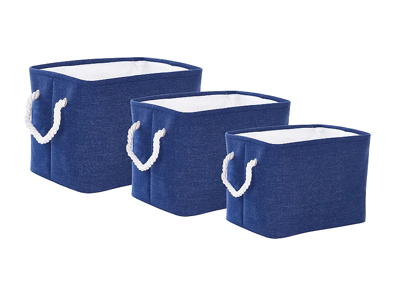 Set di 3 cestini DARQAB Cotone Blu marino