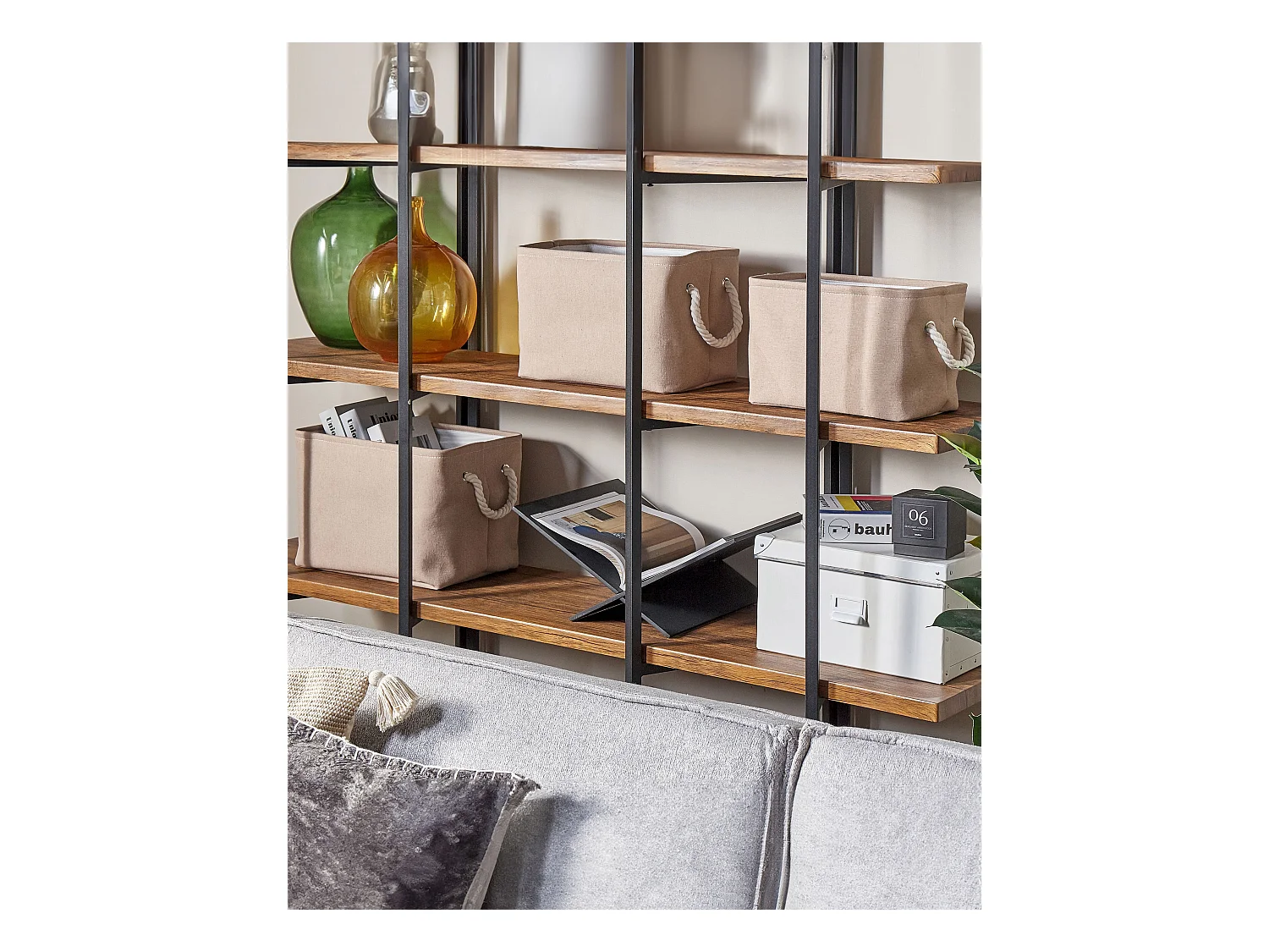 Set van 3 manden DARQAB Katoen Taupe