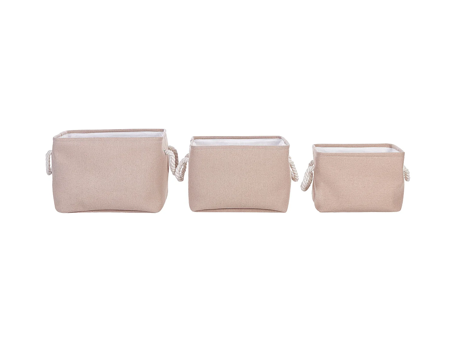 Lot de 3 paniers DARQAB Coton Taupe
