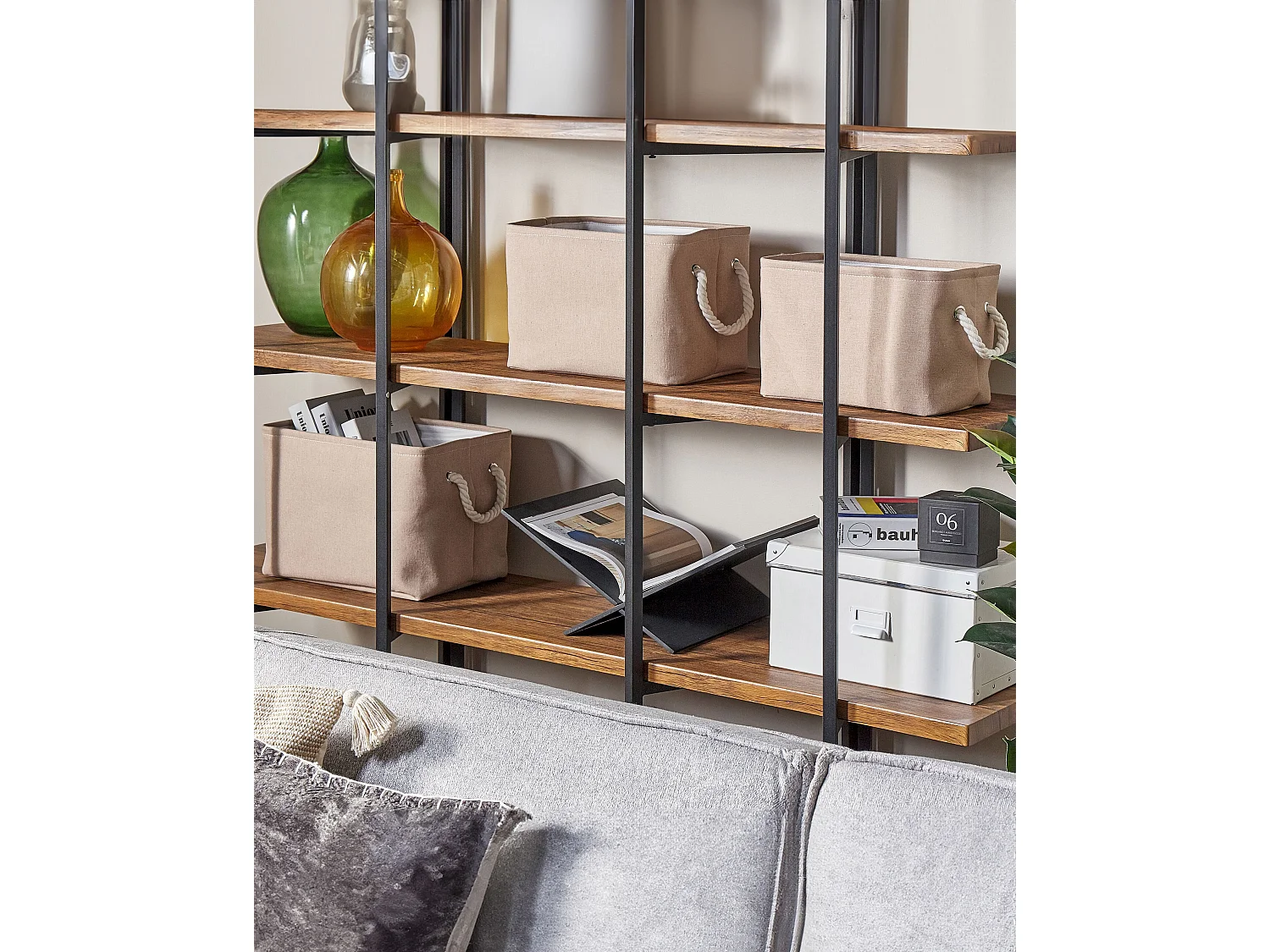 Zestaw 3 koszy DARQAB Bawełna Beżowoszary