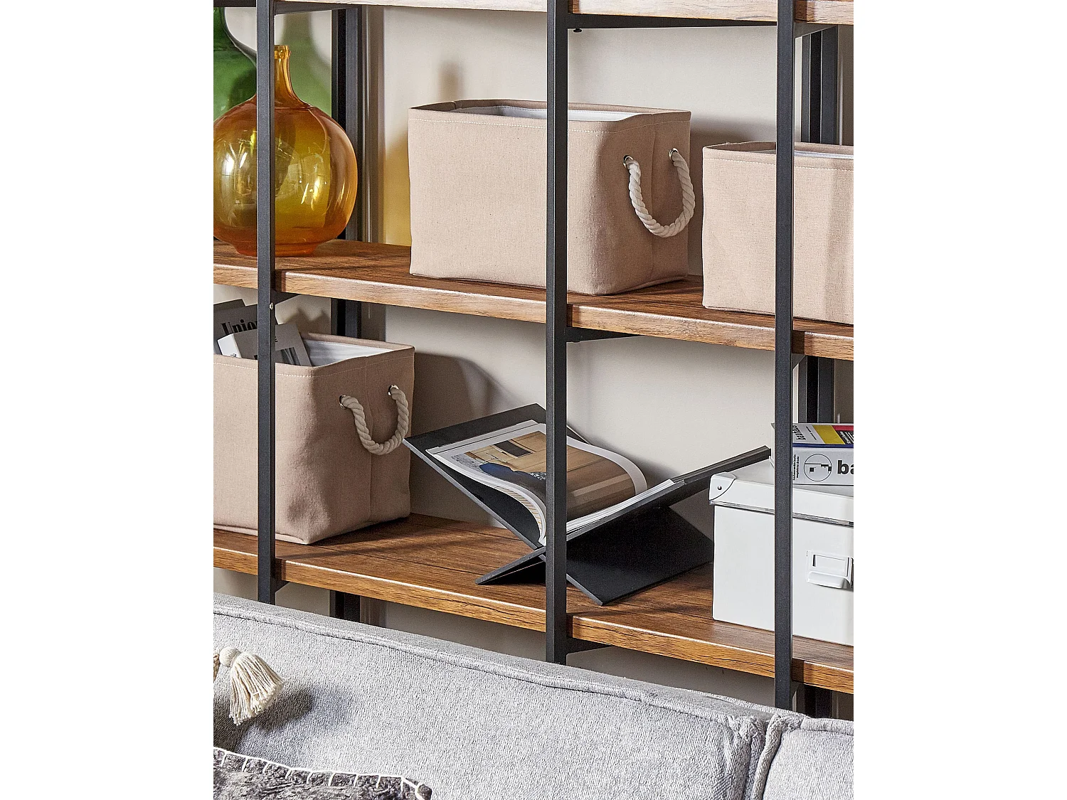 Set di 3 cestini DARQAB Cotone Tortora